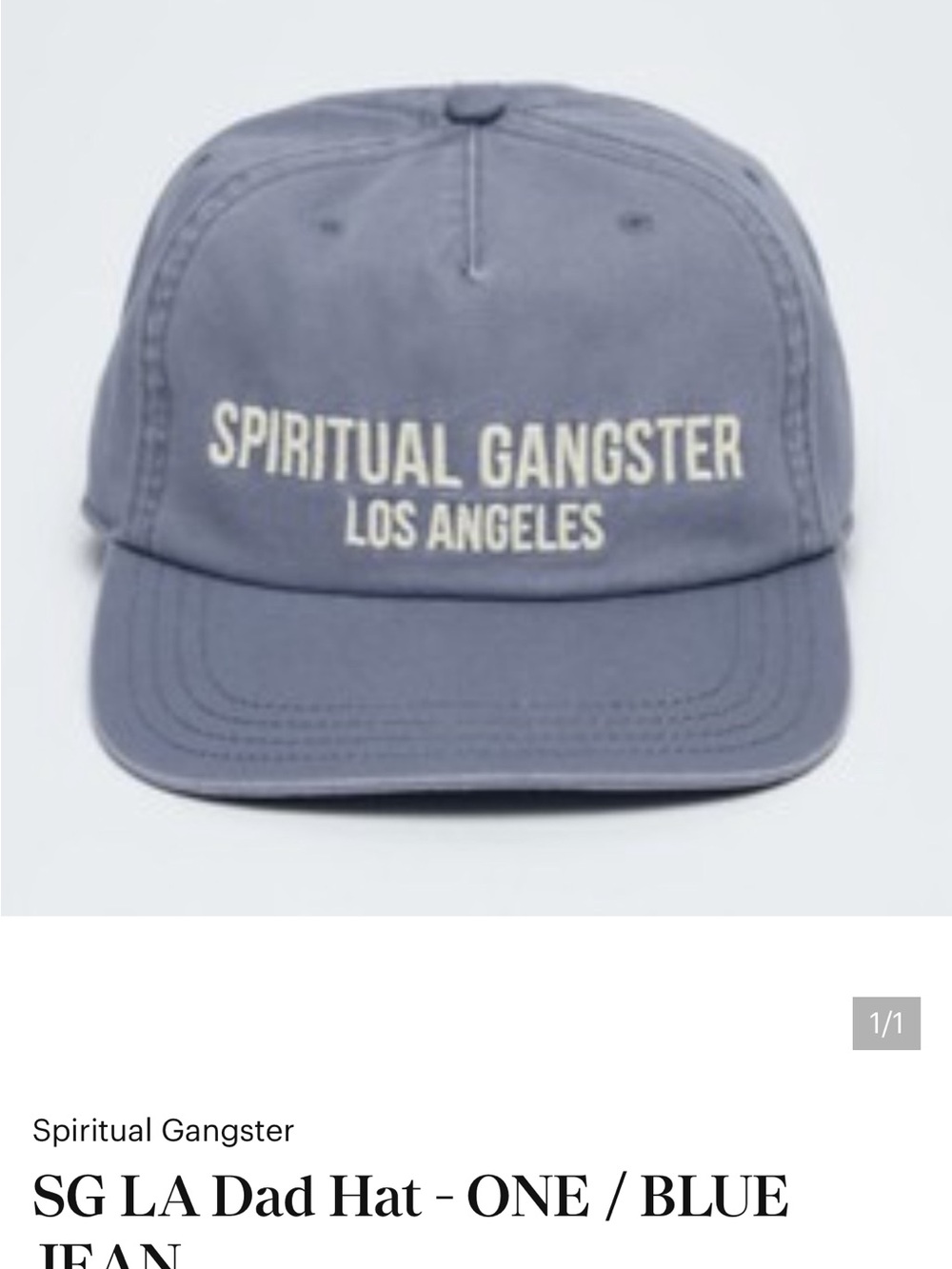 Spiritual Gangster Jean Blue SG Los Angeles Dad Hat